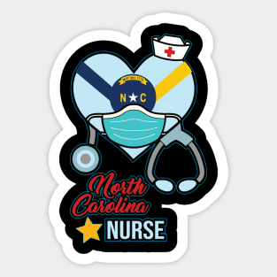 North Carolina Nurse - Love RN LPN CNA State Nursing Gift Sticker